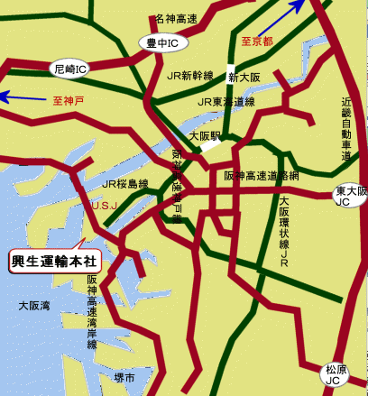 大阪市周辺交通図